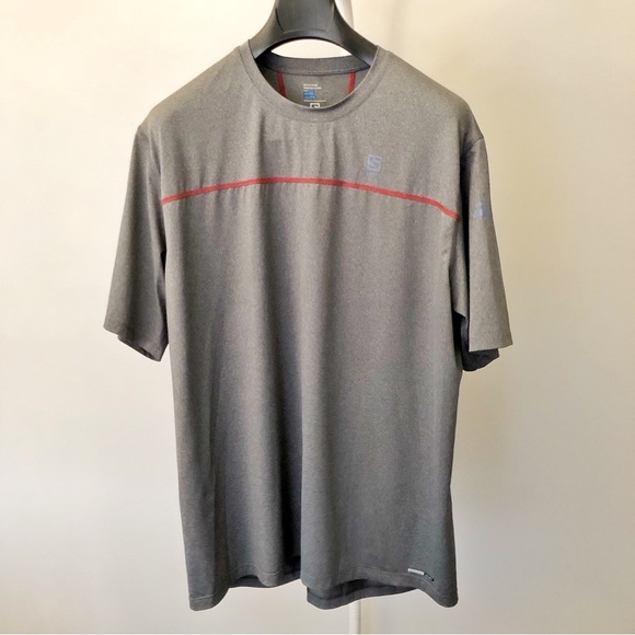 SALOMON Grey Sports Wear Short Sleeves  Men’s T Shirt Size XXL. - Picture 1 of 16